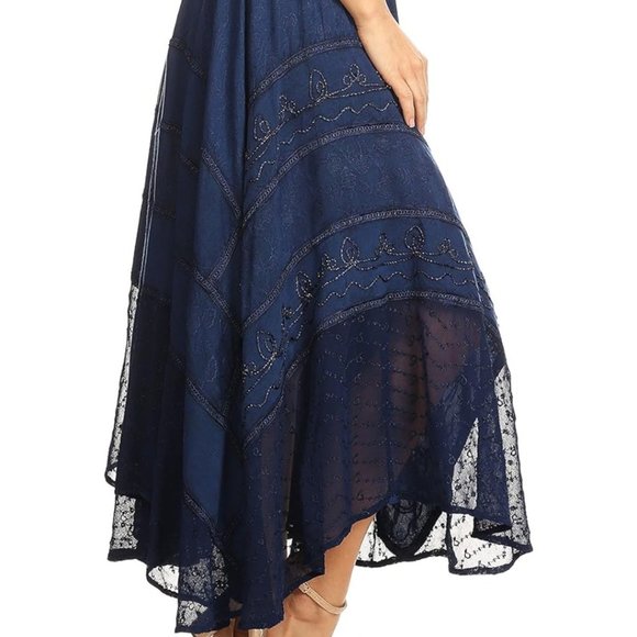 Sakkas Embroidered Dress, Size L/XL, Navy Blue - Picture 14 of 14